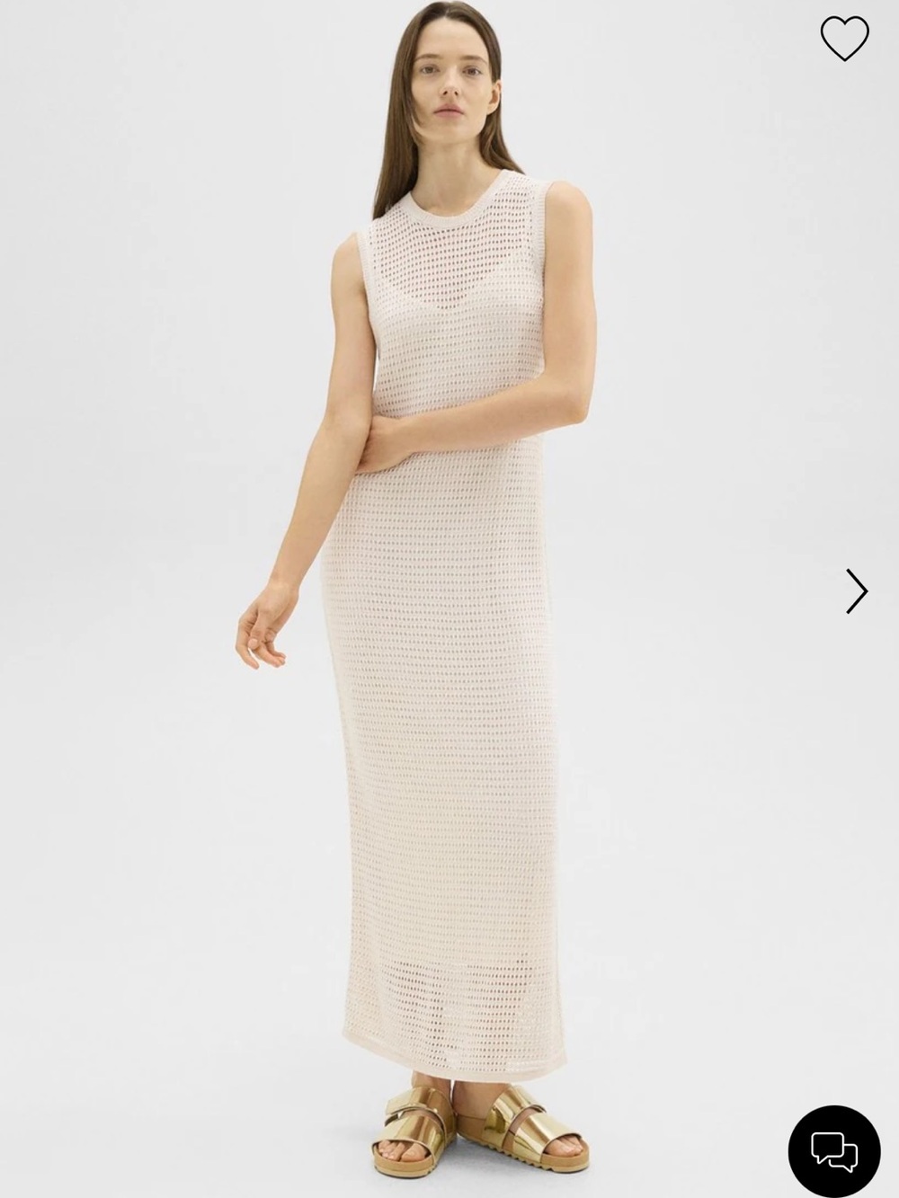 Theory Sleeveless Open-Knit Maxi Dress in Soft Blush Size Petite